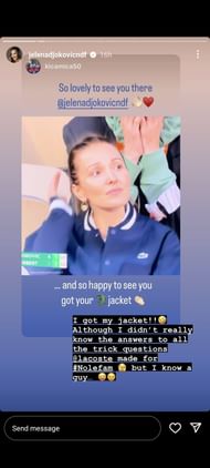 Jelena's Instagram story